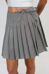 Pretty Pleats Checkered Mini Skirt - Cream Multi