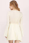 Up My Sleeve Cream Skater Dress