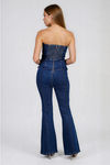 Instant Attraction Strapless Denim Jumpsuit