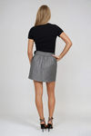 Suit Up Belted Mini Skirt - Dark Grey