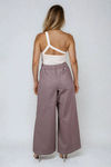 Free Flow Pleated Wide Leg Pants - Dark Mauve