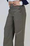 Drift Away Side Buttoned Straight Pants - Dark Olive