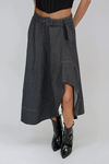 Street Poise Asymmetrical Midi Skirt - Denim