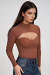 Sassy & Classy Ribbed Bodysuit - Dusty Mauve