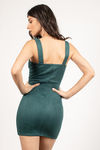 Candice Emerald Faux Suede Bodycon Dress