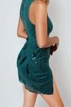 Dangerous Woman Sequin V-Neck Mini Dress - Emerald