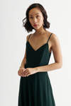 Nelli Cold Shoulder High Slit Maxi Dress - Emerald