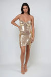 Flirt Alert Sweetheart Sequin Mini Dress - Gold