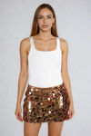 Golden Mood Sequins Mini Skirt - Gold