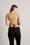 Can You Pass The Test Gold Violet Tie-Dye Mesh Top