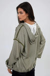 Breezy Mood Striped Hooded Jacket - Green