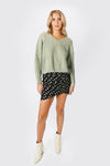 Cuddle Season Green Fuzzy Cable Knit Sweater
