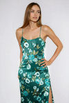 Make Me Yours Floral Satin Maxi Dress - Green Floral