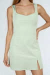 Glow All Out Sweetheart Slit Mini Dress - Green