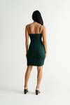 Keep It Up Green Ruched Slit Bodycon Dress