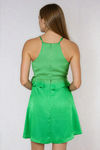 Little Stunner Satin Peplum Mini Dress - Green