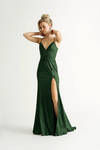 Wish Upon A Star Green Glitter Slit Maxi Dress