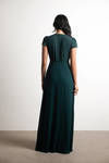 Be True Chiffon Wrap Maxi Dress - Hunter Green