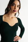 Catalina Hunter Green Ribbed Sweater Mini Dress