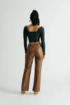 Eagerly Anticipate Hunter Green Ribbed Cropped Top