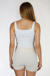 Curve Booster Waist Fold Over Shorts - Ivory