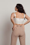 Daizy Ivory Satin Ruched Bust Corset Top