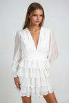 Dressed Like Daydream Chiffon Tiered Sheer Mini Dress - Ivory