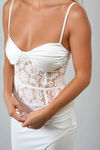 Guilty Pleasure Lace Corset Maxi Dress - Ivory