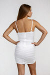Last Call Mesh Cowl Neck Bodycon Mini Dress - Ivory