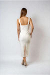 Look This Good Buckled Knit Midi Dress - Ivory