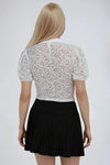Lovely in Lace Collared Blouse - Ivory