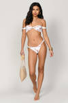 Audrina Floral Ivory Multi Off Shoulder Bikini Top
