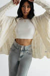 My Comfort Zone Ivory Cable Knit Sweater Cardigan