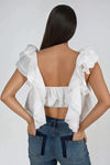 Playful Charm Reversible Crop Top - Ivory