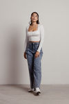 Solar Ruched Bust Long Sleeve Crop Top