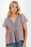 Leia Tiered Blouse - Lavender