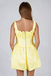 Star Energy Ruffle Bubble Hem Mini Dress - Lemon