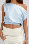 Breeze Babe Asymmetric Crop Top - Light Blue
