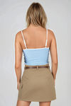 Sweet Tease Cutout Bow Cami Top - Light Blue