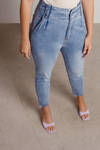 Cheviot Hills Light Wash High Waisted Tapered Jeans