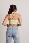 Blinding Lights Lime Terry Cloth Halter Bandeau Top