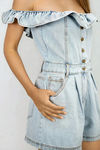 Carefree Charm Denim Romper - LT Denim