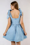 Serve Vibes Shoulder Tie Denim Mini Dress - LT Denim