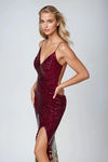 Moonlit Daze Ombré Sequin Maxi Dress - Maroon