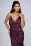 Poison Kiss Swirl Glitter Maxi Dress - Maroon