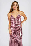 Allure Spark Sequin Bodycon Maxi Dress - Mauve