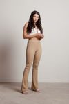 Get Out Mocha Textured Knit Flared Pants