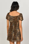 Just An Instinct Mocha Multi Leopard A-line Dress
