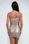 Starlight Rush Ruched Bodycon Mini Dress - Mud