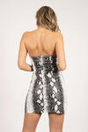 Less Likely Multi Faux Leather Snake Print Bodycon Dress